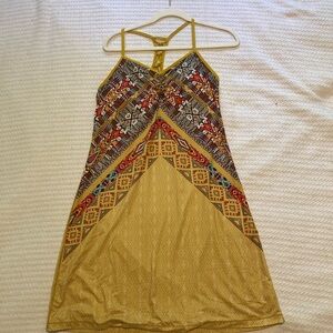 Prana Multicolored Spaghetti Strap Sundress Casual Midi